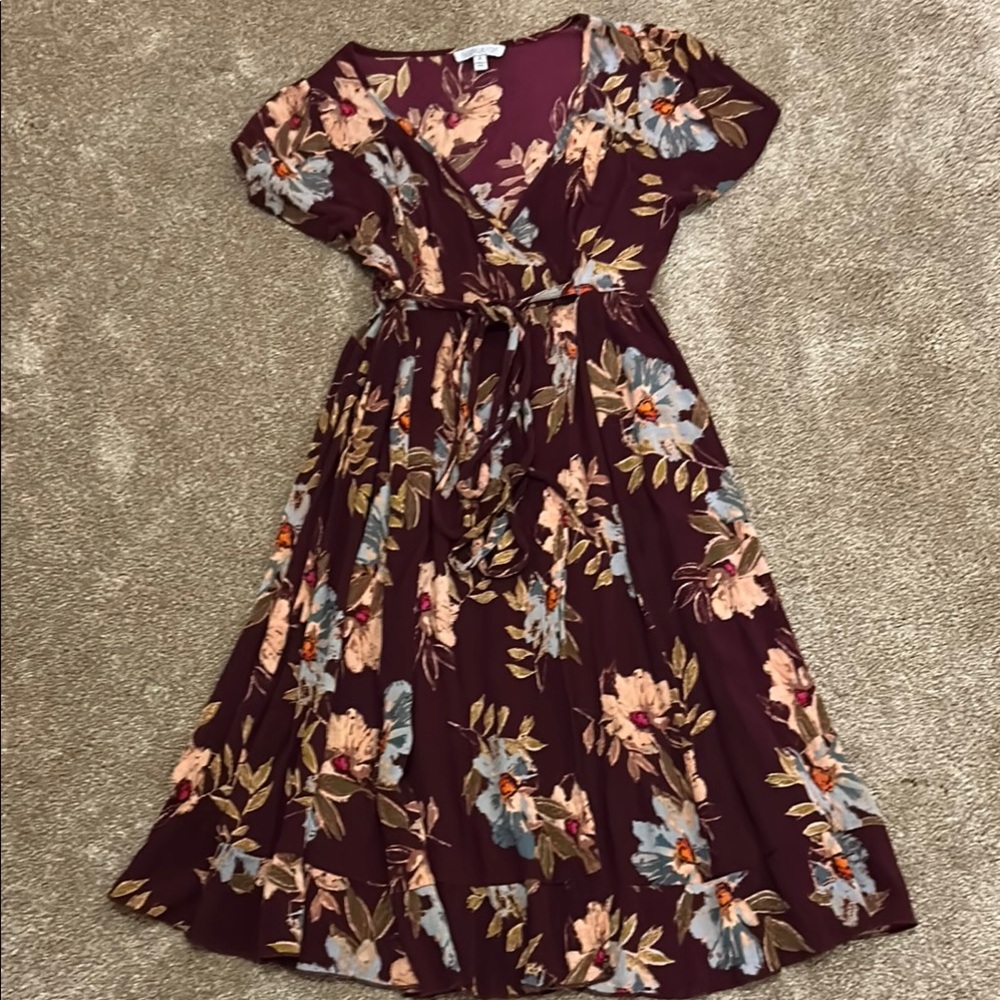 Patrons of Peace Red Flutter Sleeve Midi Sundress